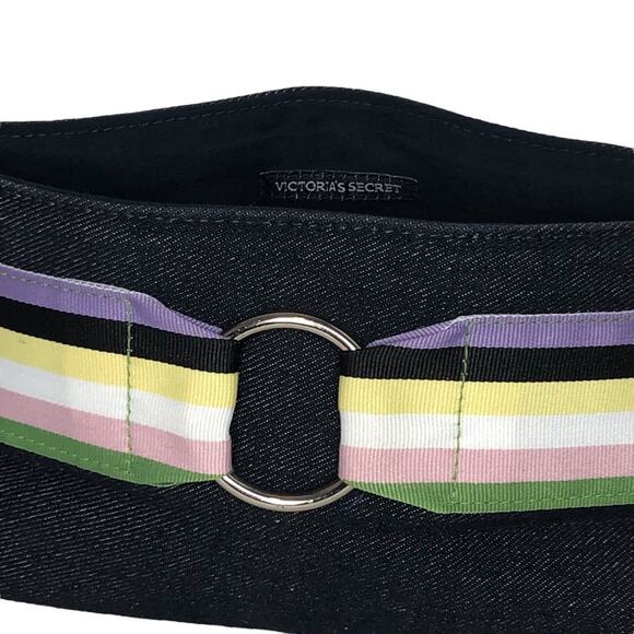 Victoria’s Secret Vintage Y2K Denim Mini Handbag Rainbow Stripe Retro - Picture 4 of 12
